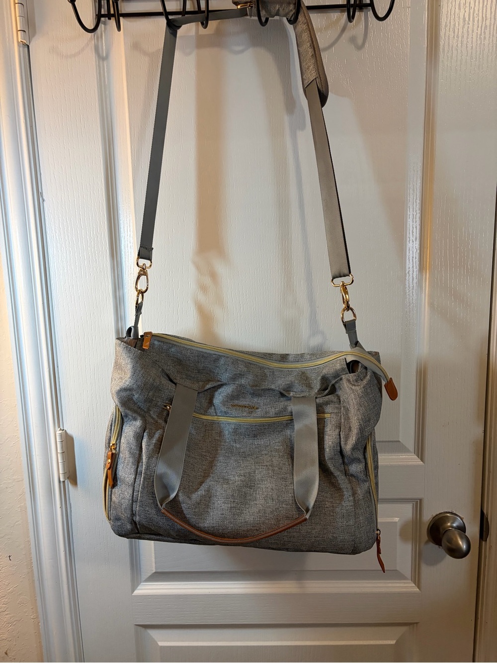 Gray Men's Crossbody Weekender Bag